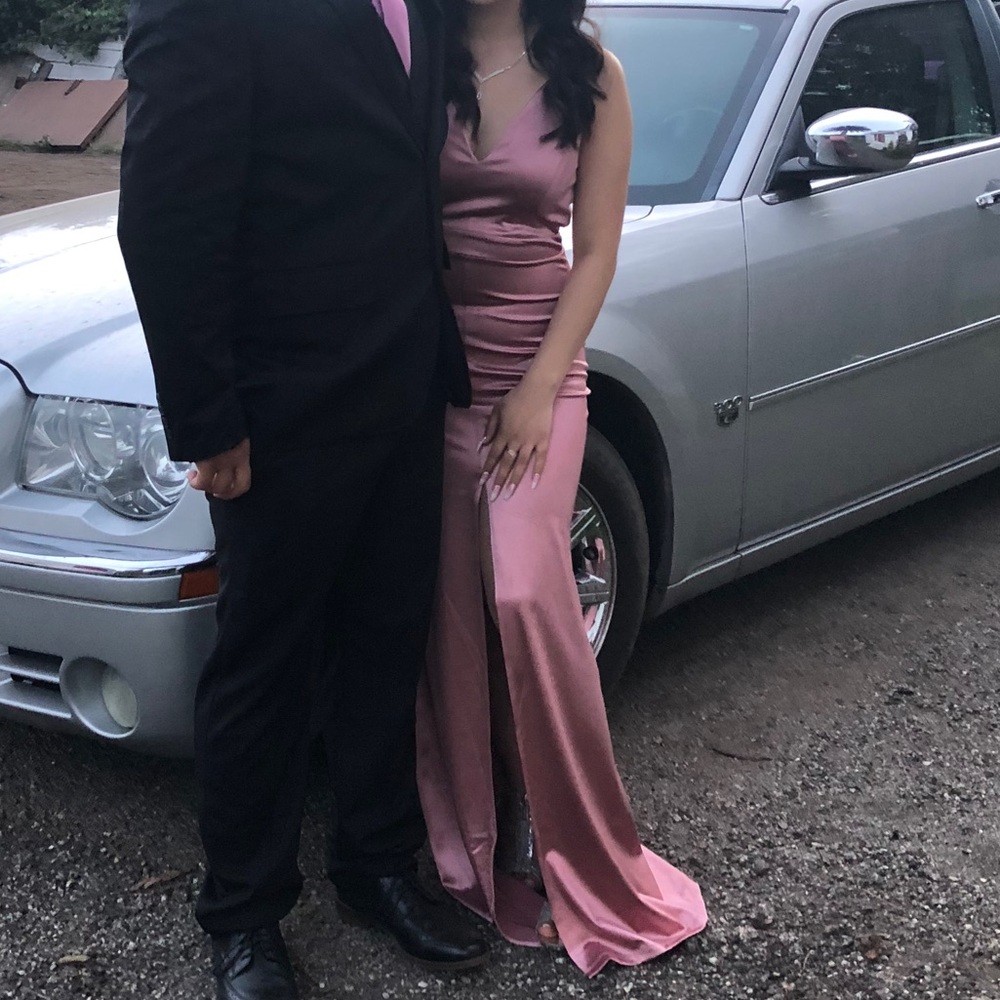 Pink Satin Prom Dress - Picture 5 of 5